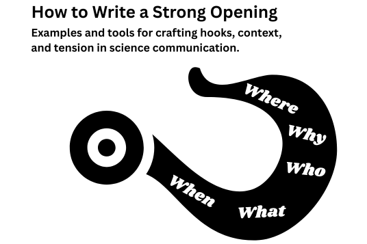 How to Write a Strong Opening: Examples and tools for crafting hooks, context, and tension in science communication.