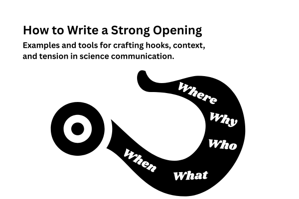 How to Write a Strong Opening: Examples and tools for crafting hooks, context, and tension in science communication.